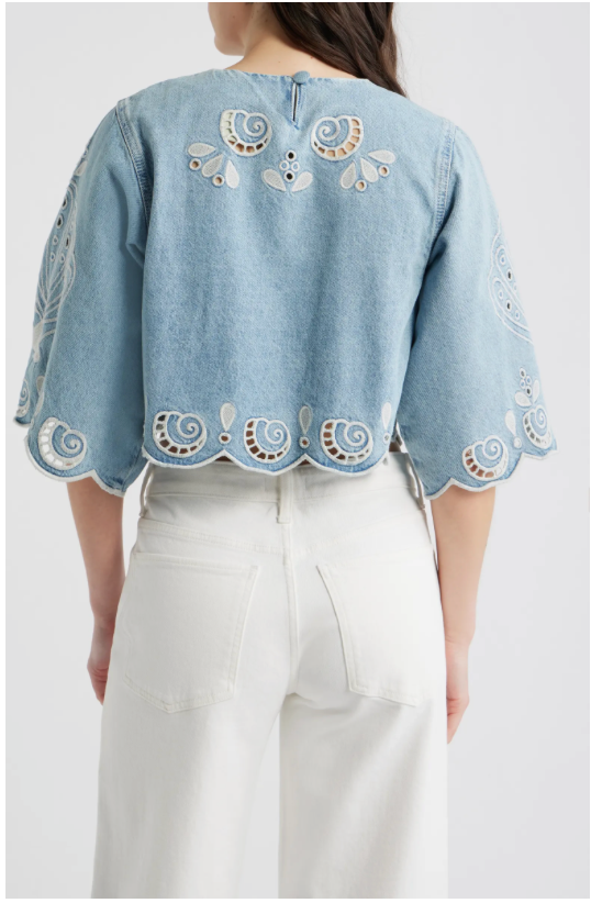 Denim Oxford Blouse