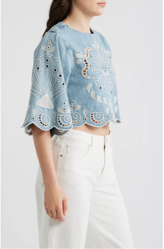 Denim Oxford Blouse