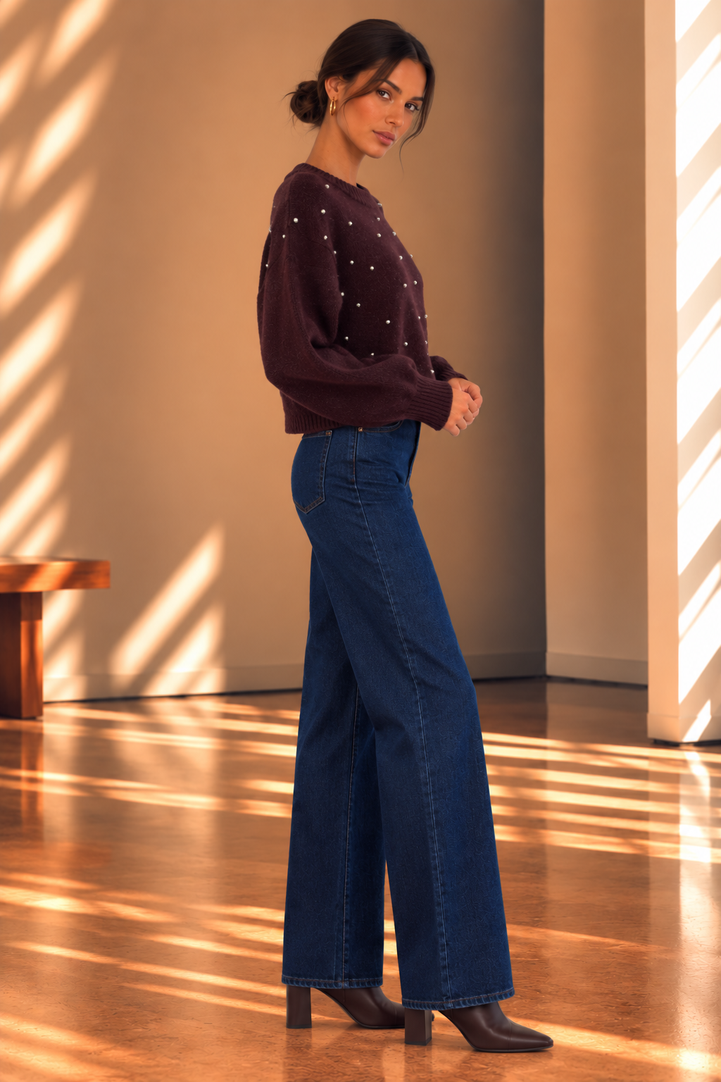 Wine Tasting Studded Crop Sweater