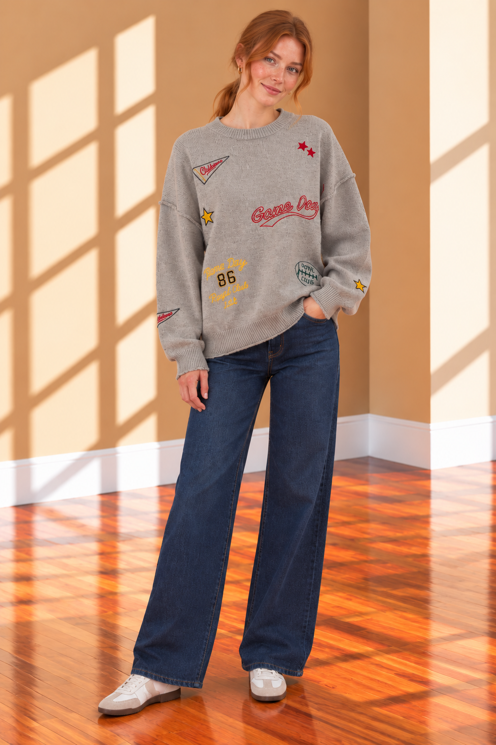 Grey Game Day Sweater