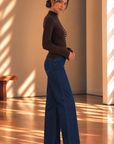 Espresso High Neck Ribbed Cardigan
