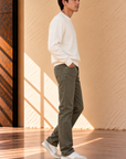 Olive Pocket Flex Terry Pant - Slim Straight