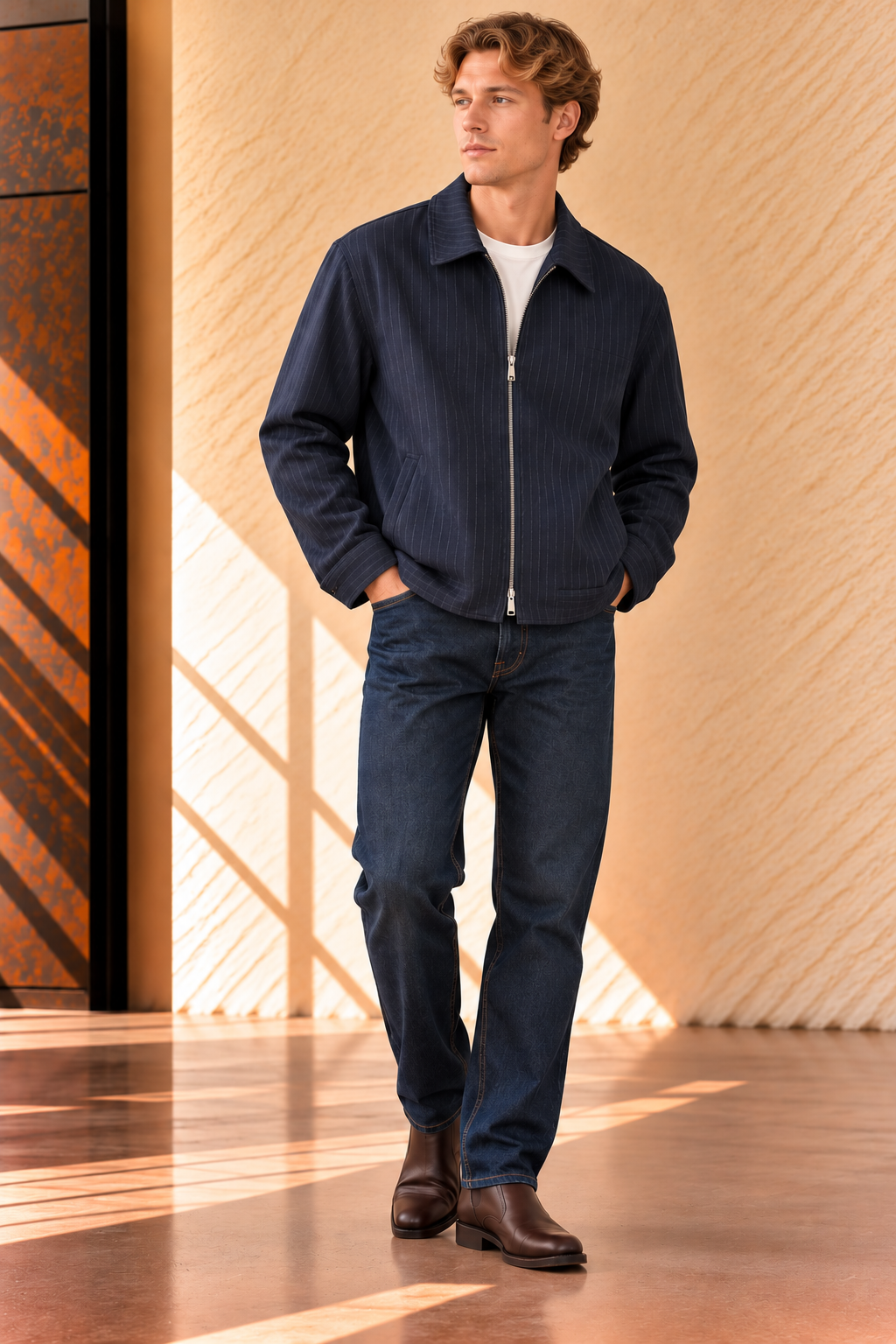 Navy Andres Wool Jacket