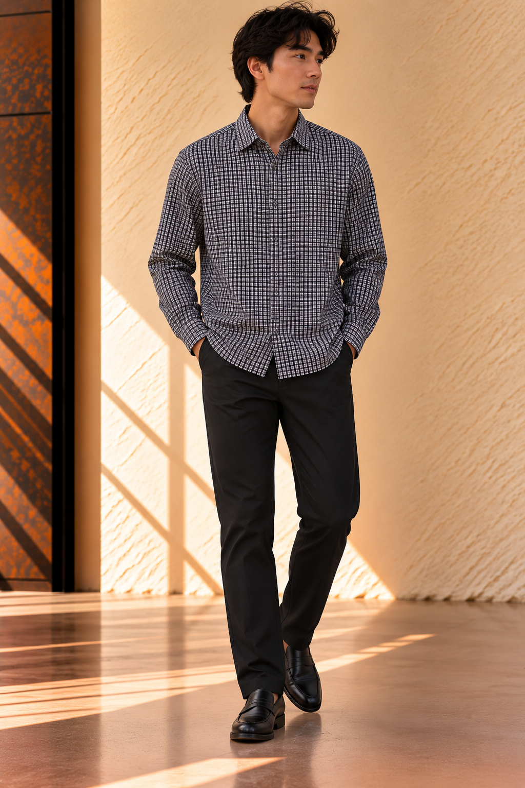 Grey Ten Years Gone Button Up