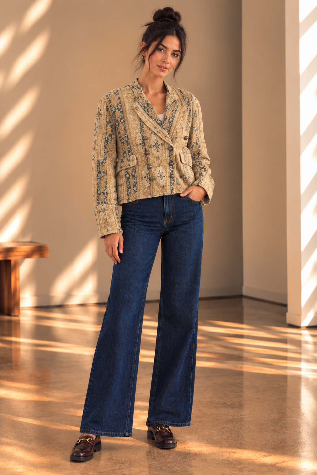 Lotty Jacquared Morning Oat Jacket