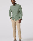 Olive Pressed Diamond Leeward No Tuck LS Dress Shirt