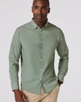 Olive Pressed Diamond Leeward No Tuck LS Dress Shirt