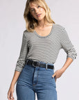White Black Stripe  Lauren Top