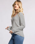 White Black Stripe  Lauren Top