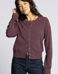 Heather Wine Monica Cardigan