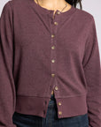 Heather Wine Monica Cardigan