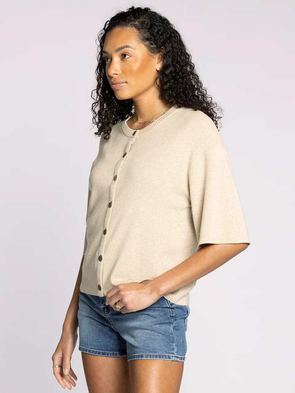 Khaki Alyssa Cardigan Top