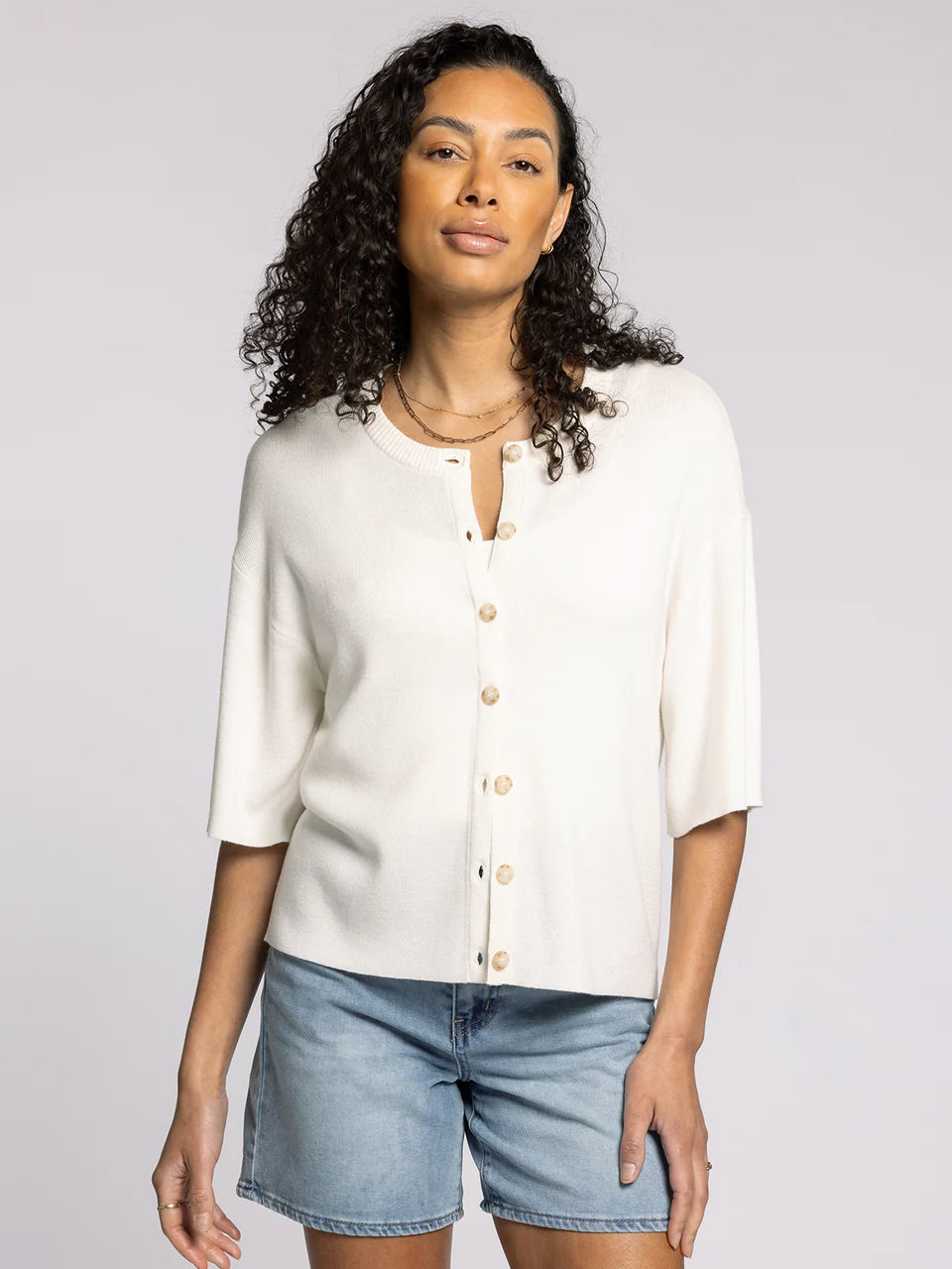 White Alyssa Cardigan Top
