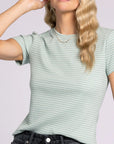 Teal & Cream Stripe Annie Tee