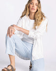 Ivory Taupe Stripe Amorette Shirt