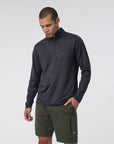 Charcoal Heather Grey Ponto 1/2 Zip Mock Neck