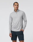 Light Heather Grey Ponto 1/2 Zip Mock Neck