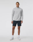 Light Heather Grey Ponto 1/2 Zip Mock Neck