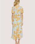 Blue & Yellow Florentine Affair Midi Dress
