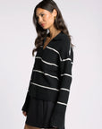 Black Ivory Stripe Cressida Sweater