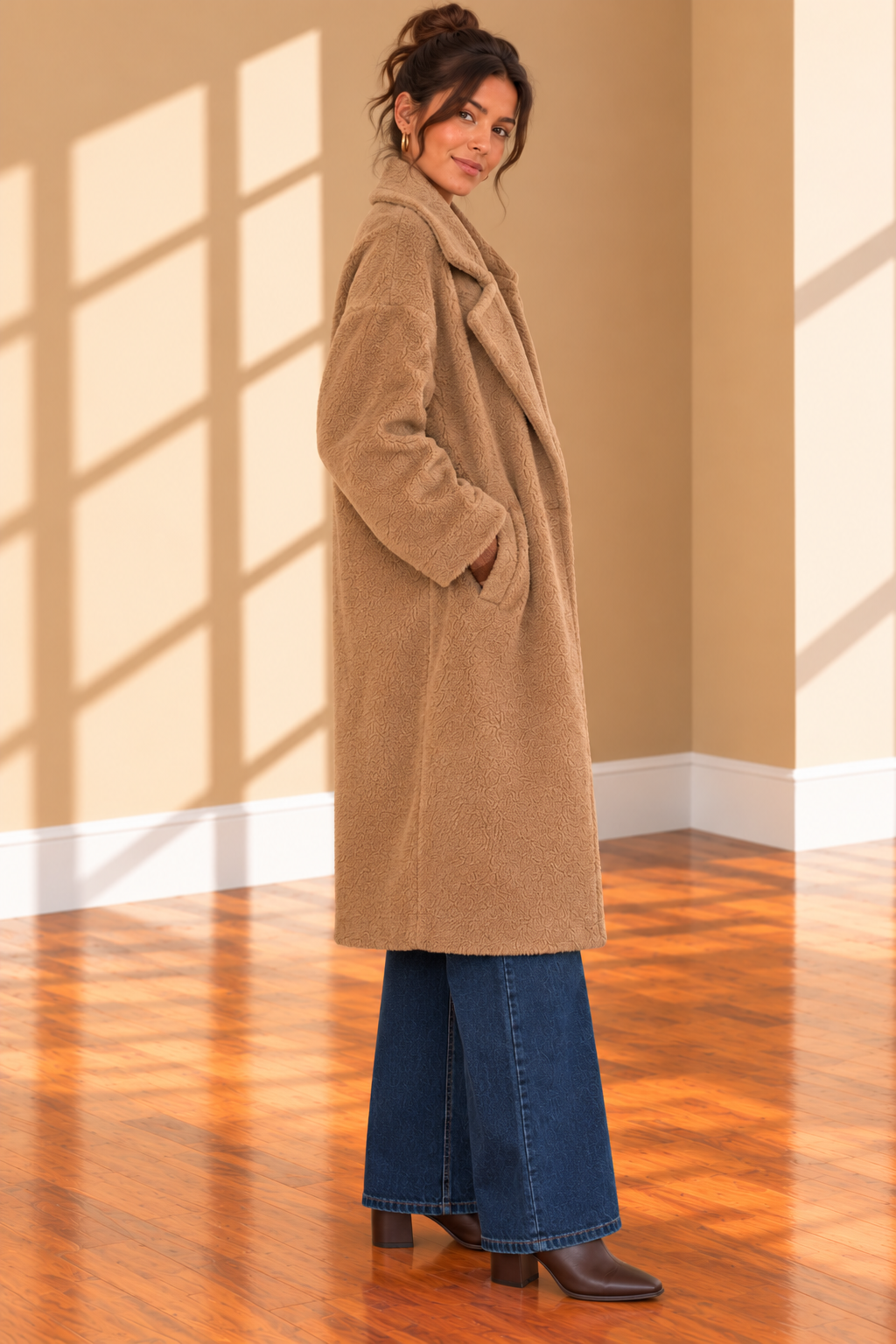 Light Toffee Crosby Cocoon Coat