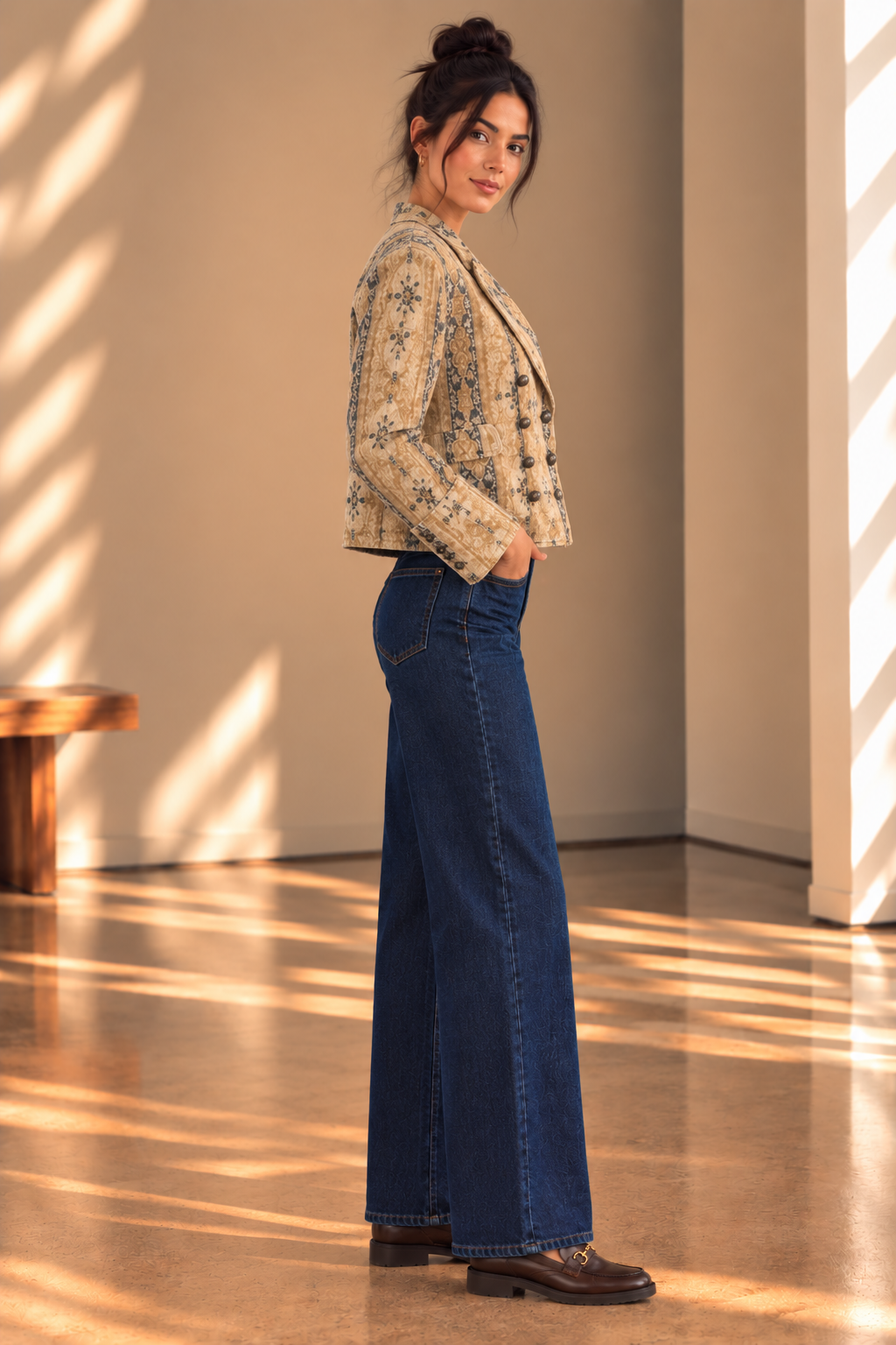 Lotty Jacquared Morning Oat Jacket