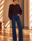 Wine Tasting Studded Crop Sweater