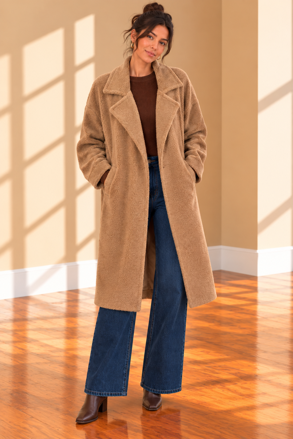 Light Toffee Crosby Cocoon Coat