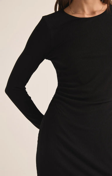 Black Winnie Rib Dress