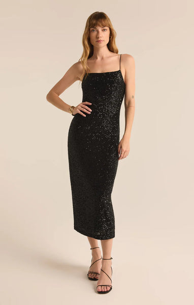 Black Paulina Sequin Dress