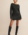 Black La Marca Sequin Mini Dress