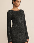 Black La Marca Sequin Mini Dress