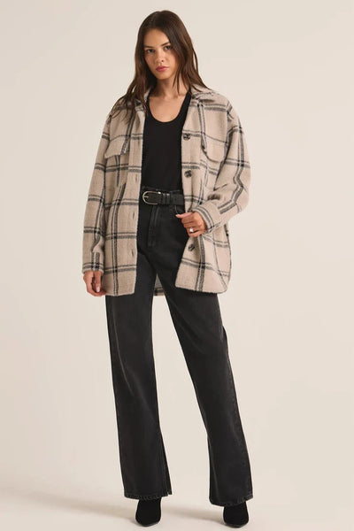 Crystal Grey Plaid Tucker Jacket