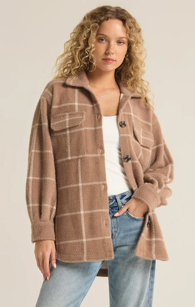 Heather Taupe Plaid Tucker Jacket