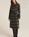 Latte Jackie Plaid Trench Coat