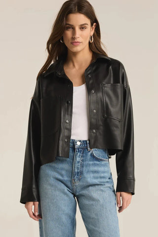 Black All Day Faux Leather Jacket