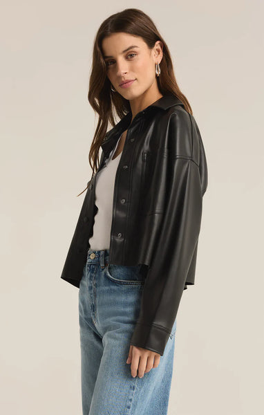 Black All Day Faux Leather Jacket