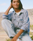 Washed Indigo  All Day Cropped Knit  Jacket