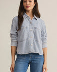 Washed Indigo  All Day Cropped Knit  Jacket