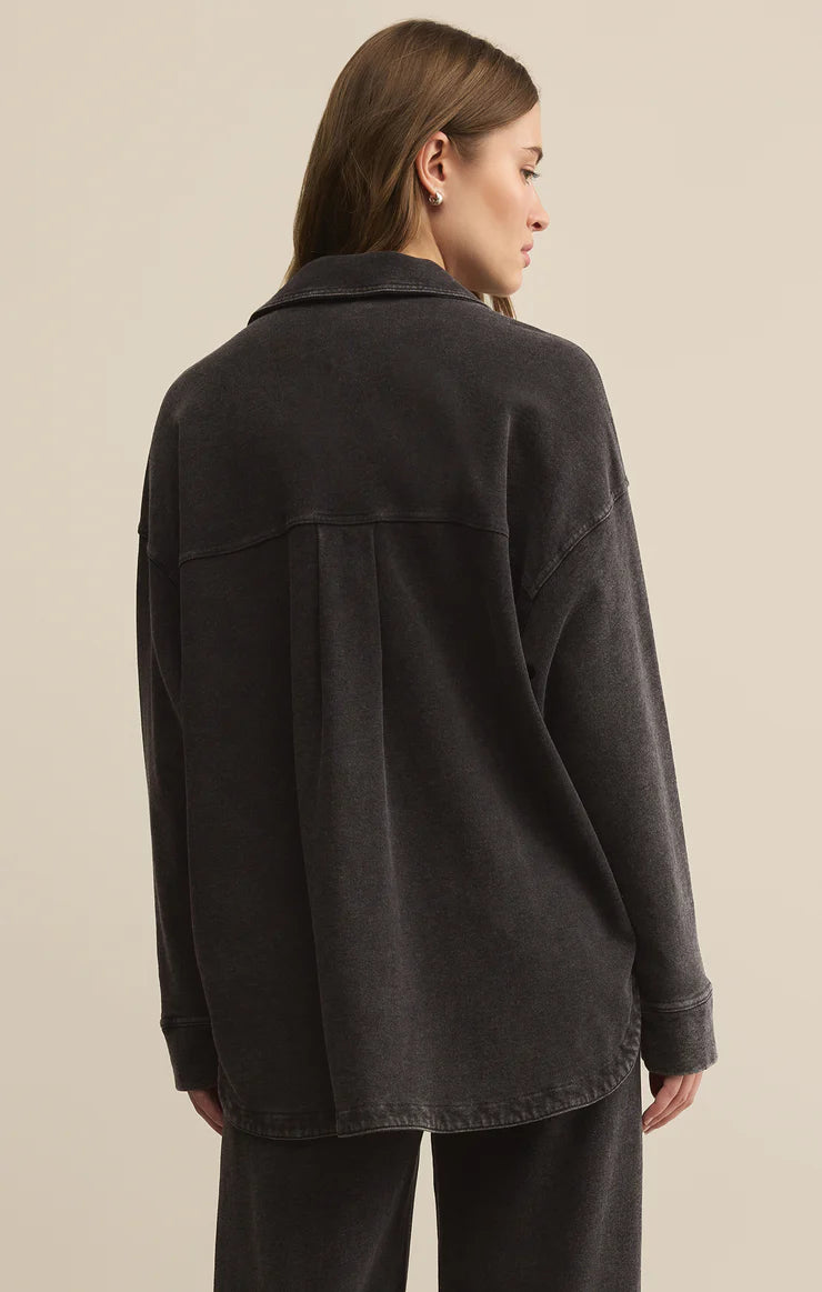 Black All Day Knit Denim Jacket Vintage