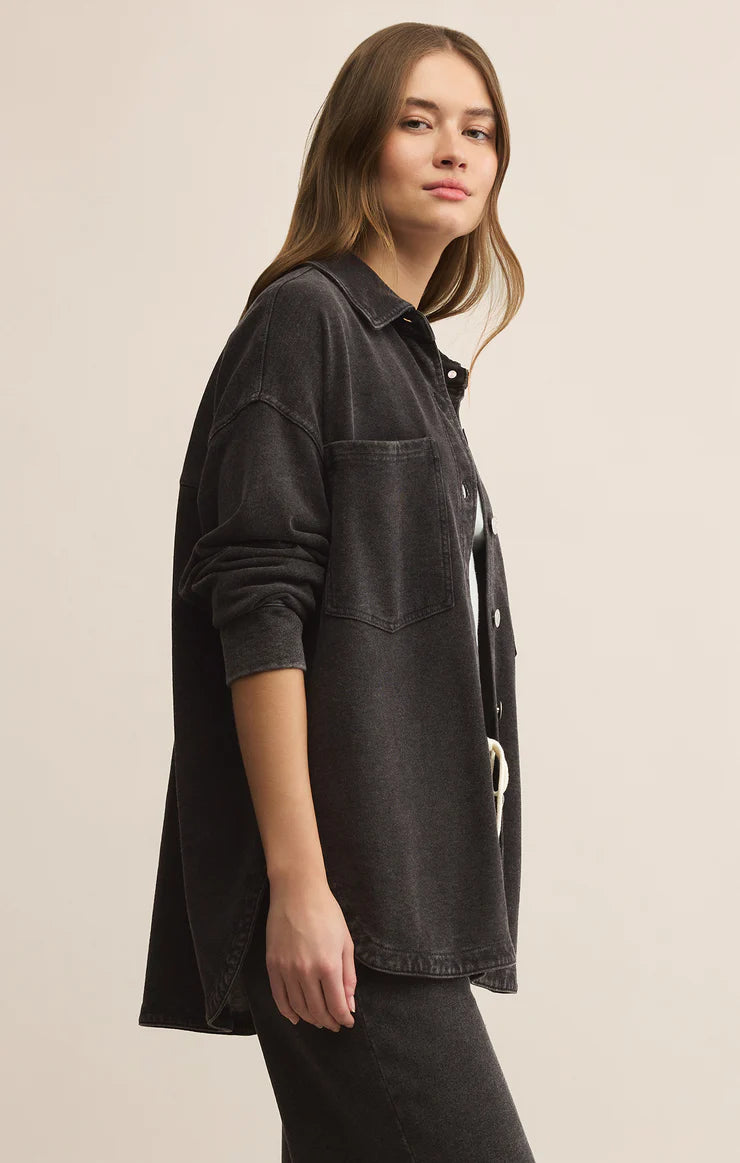 Black All Day Knit Denim Jacket Vintage