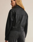 Black Heritage Faux Leather Jacket