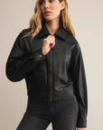 Black Heritage Faux Leather Jacket