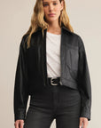 Black Heritage Faux Leather Jacket