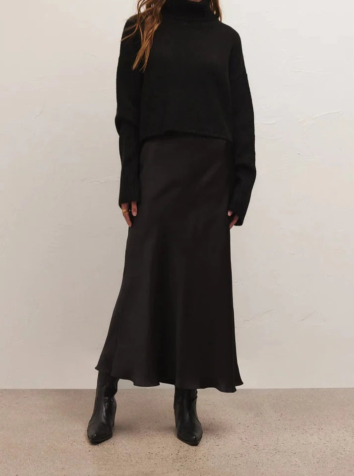 Black Europa Poly Sheen Skirt