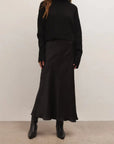 Black Europa Poly Sheen Skirt