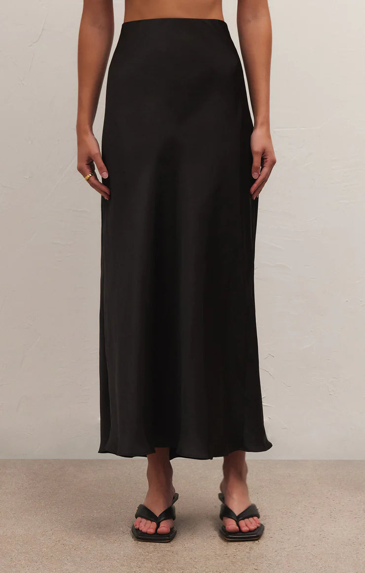 Black Europa Poly Sheen Skirt