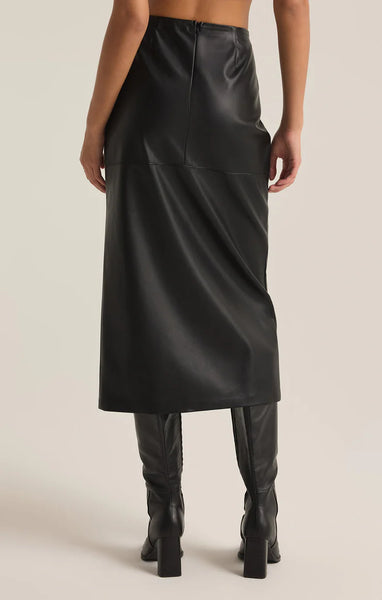 Black Metropolitan Leather Skirt