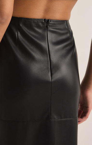 Black Metropolitan Leather Skirt