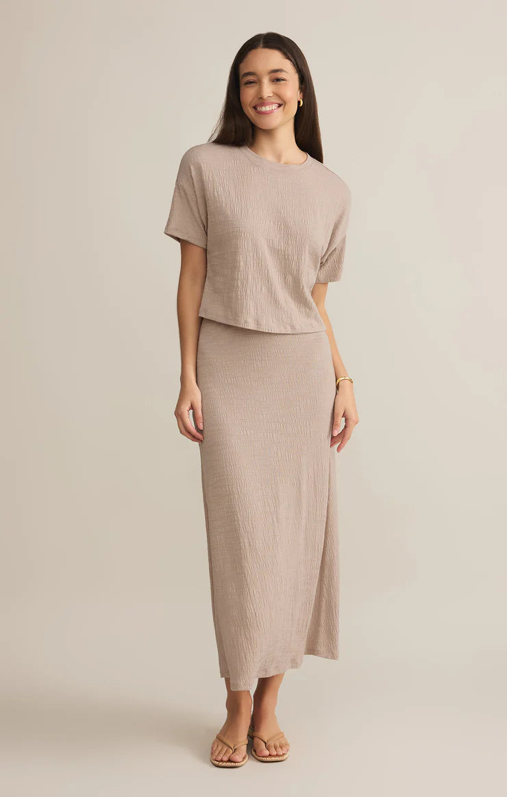 Parchment Delavine Textured Midi Skirt